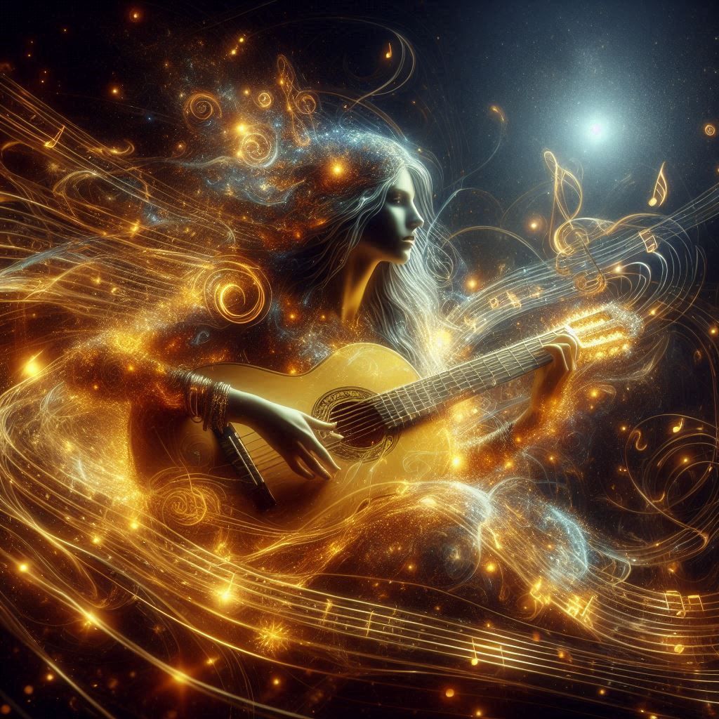 Woman playing guitar