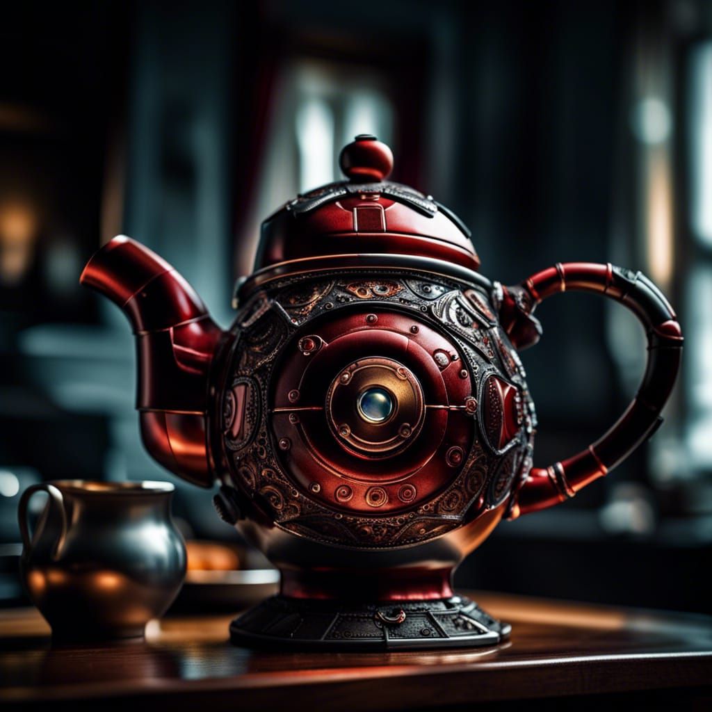 Teapot in style of Marvel's Iron Man AI Generated Artwork NightCafe