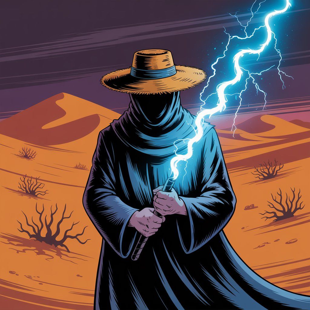 Wizard with straw Hat
