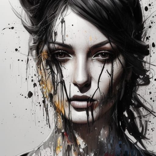 portrait of beautiful dark haired woman - AI Generated Artwork ...