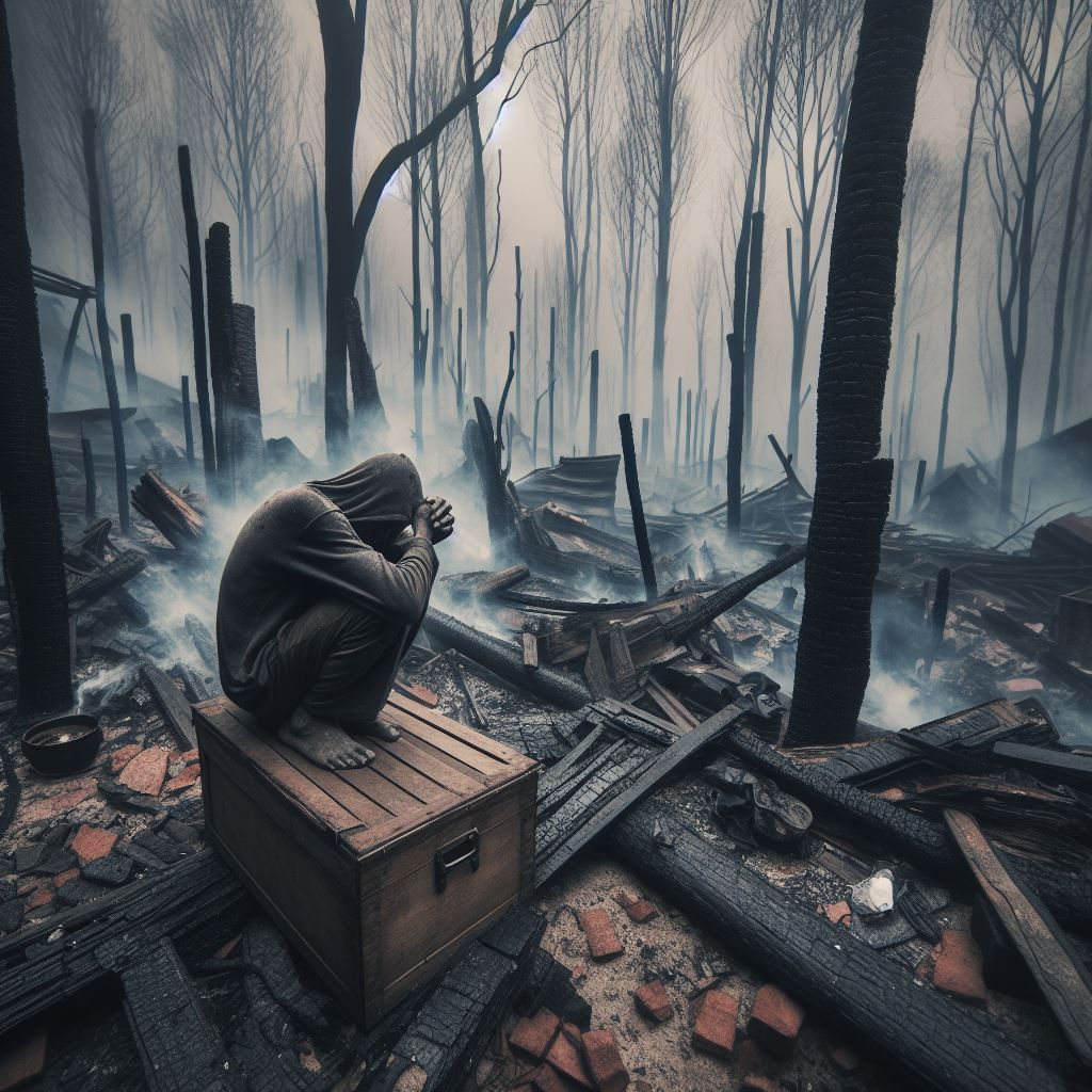 Desperate after loosing the house to thr fire