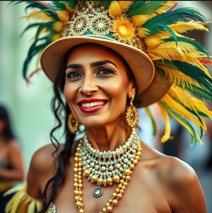 A BRAZILIAN WOMAN 40 YEARS OLD READY TO PARTY FOR CARNIVAL.