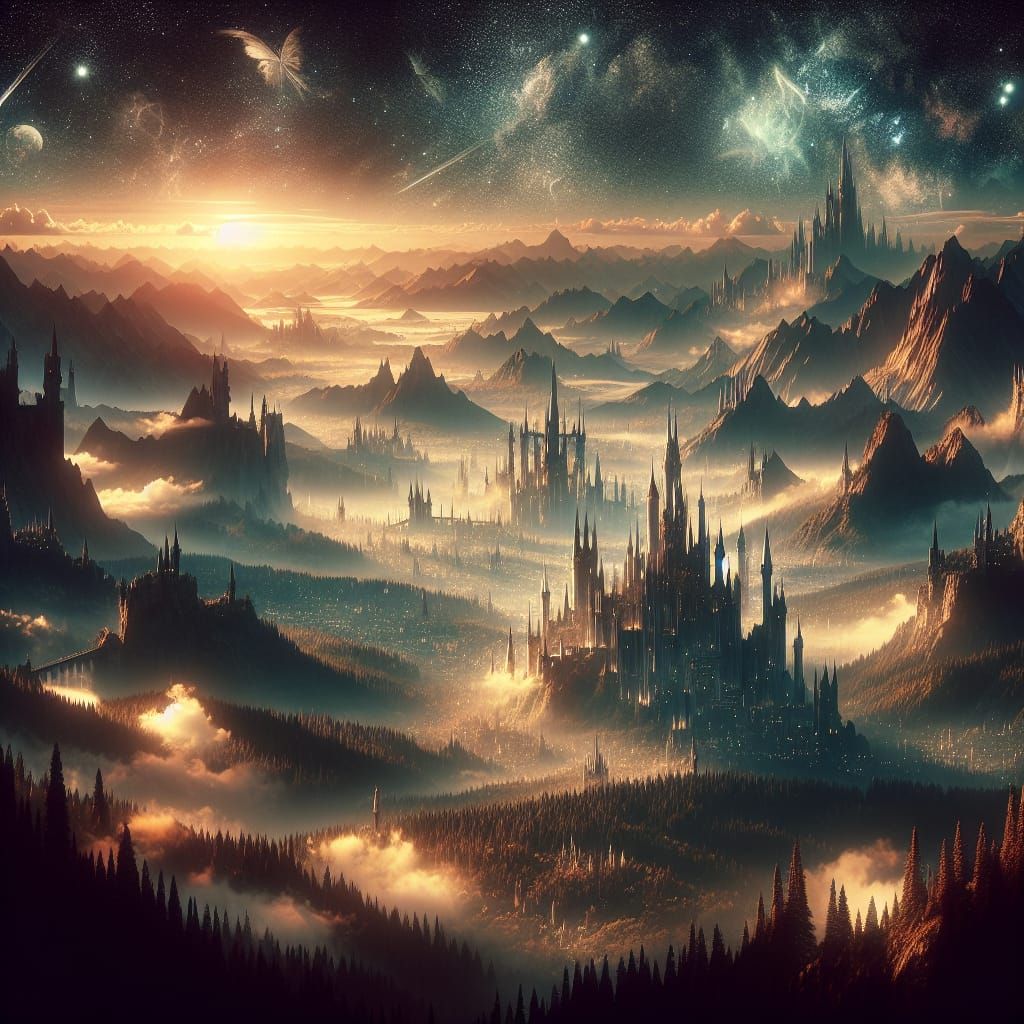 Cinematic fantasy landscape