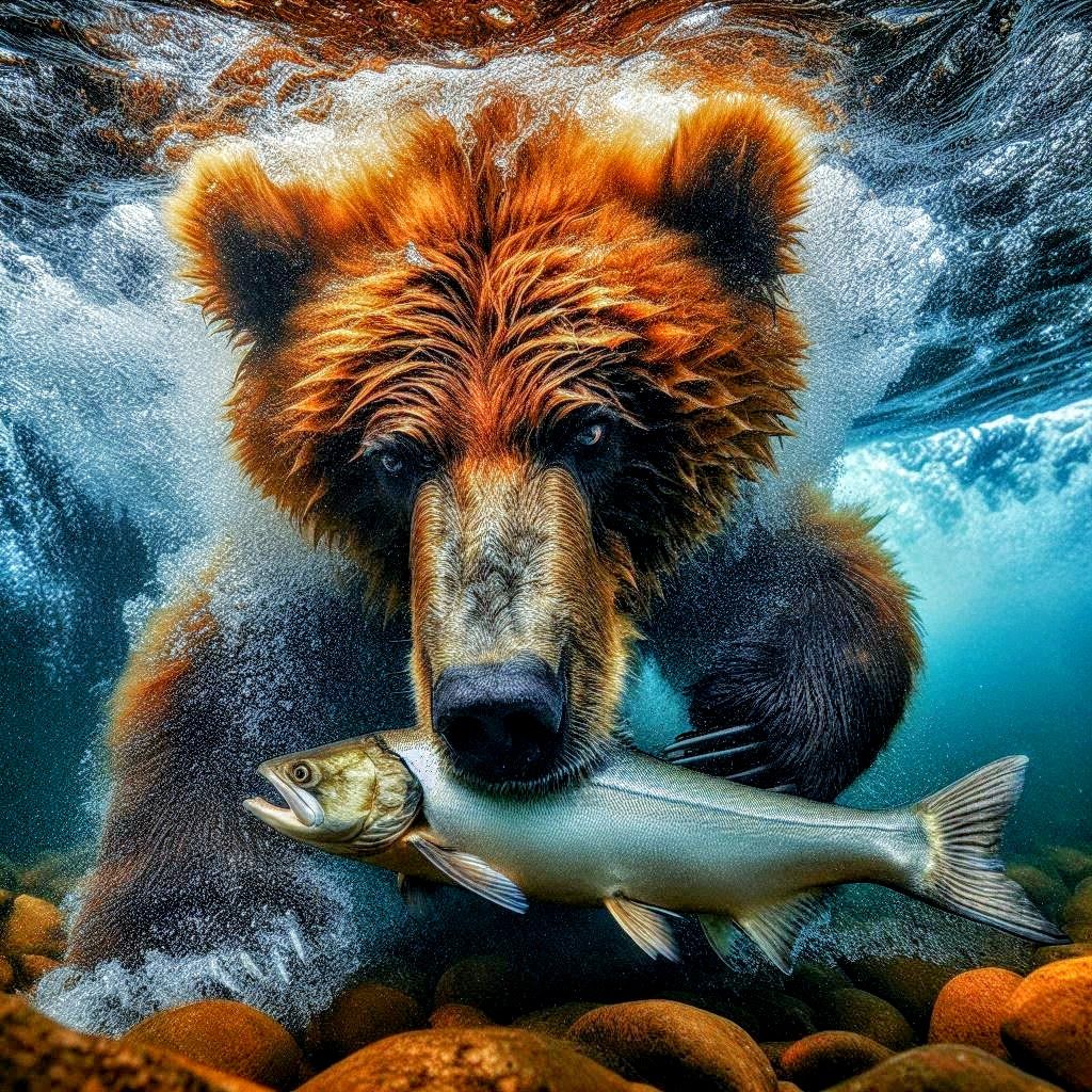 Grizzly Bear Fishing