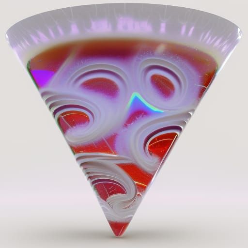 Crystal pizza 🍕 glass pizza slice 🍕 low opacity, white col...