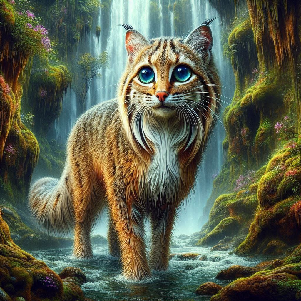 Wildcat checking out a cave