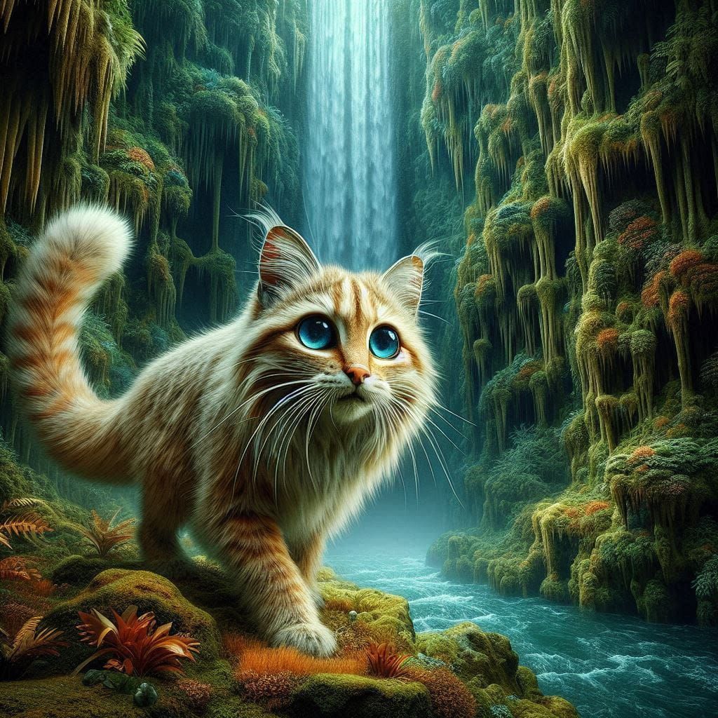 Wildcat checking out a cave