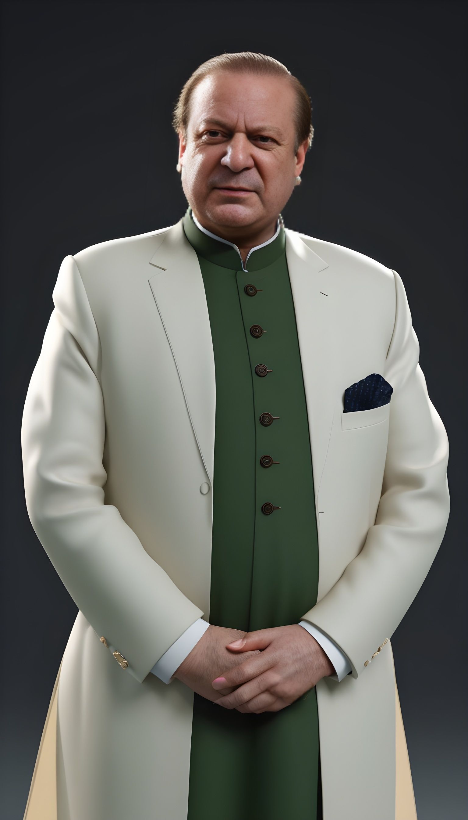 A Portrait of Quaid PMLN Nawaz Sharif Ai Generated