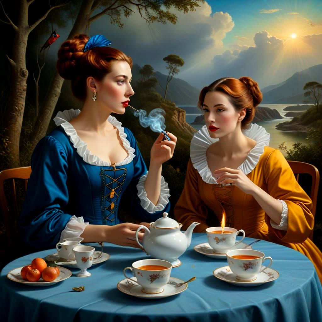 Charismatic Ladies in Deep Surreal Conversation