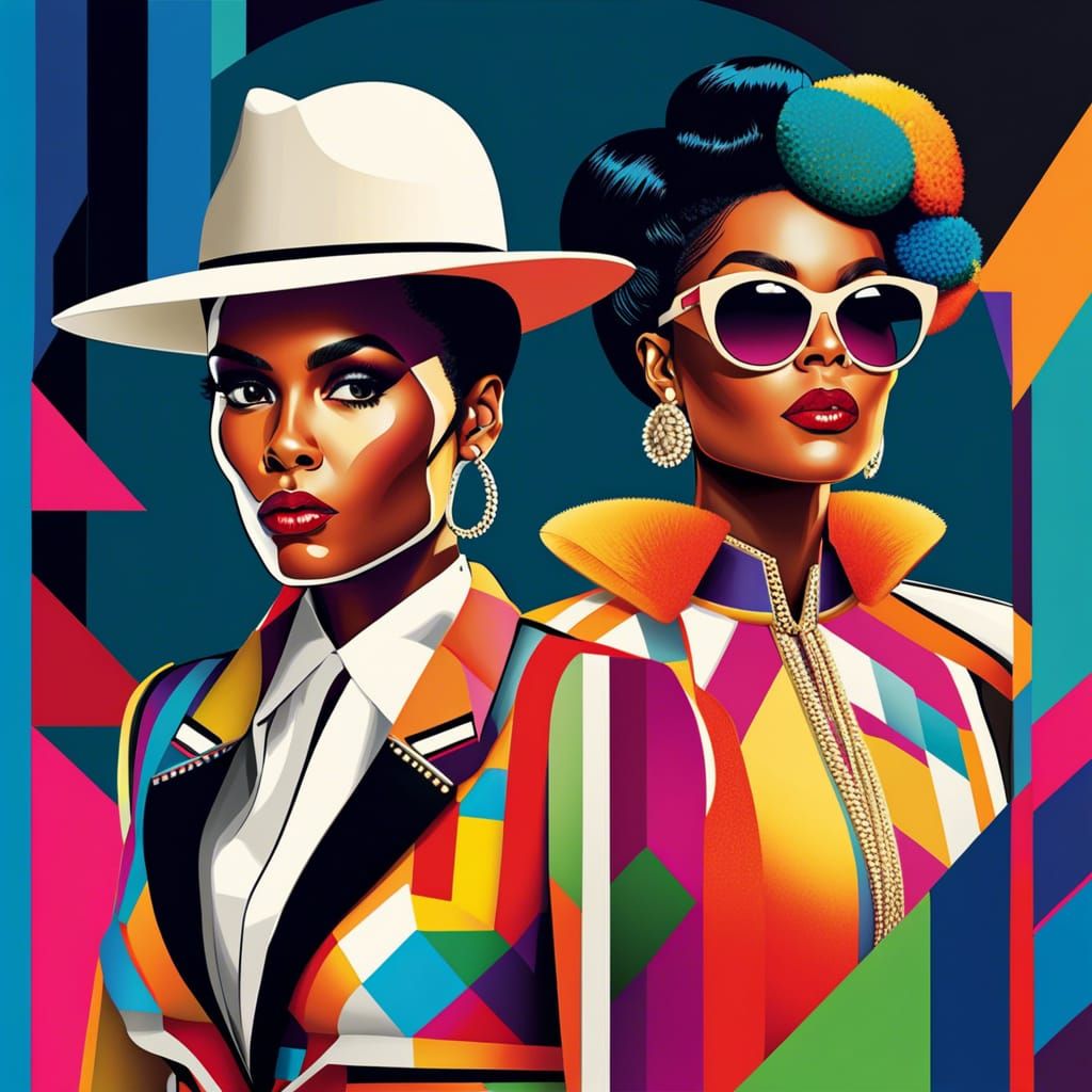 Janelle Monae J. C. Leyen'decker Mondian fashion models sketch ...