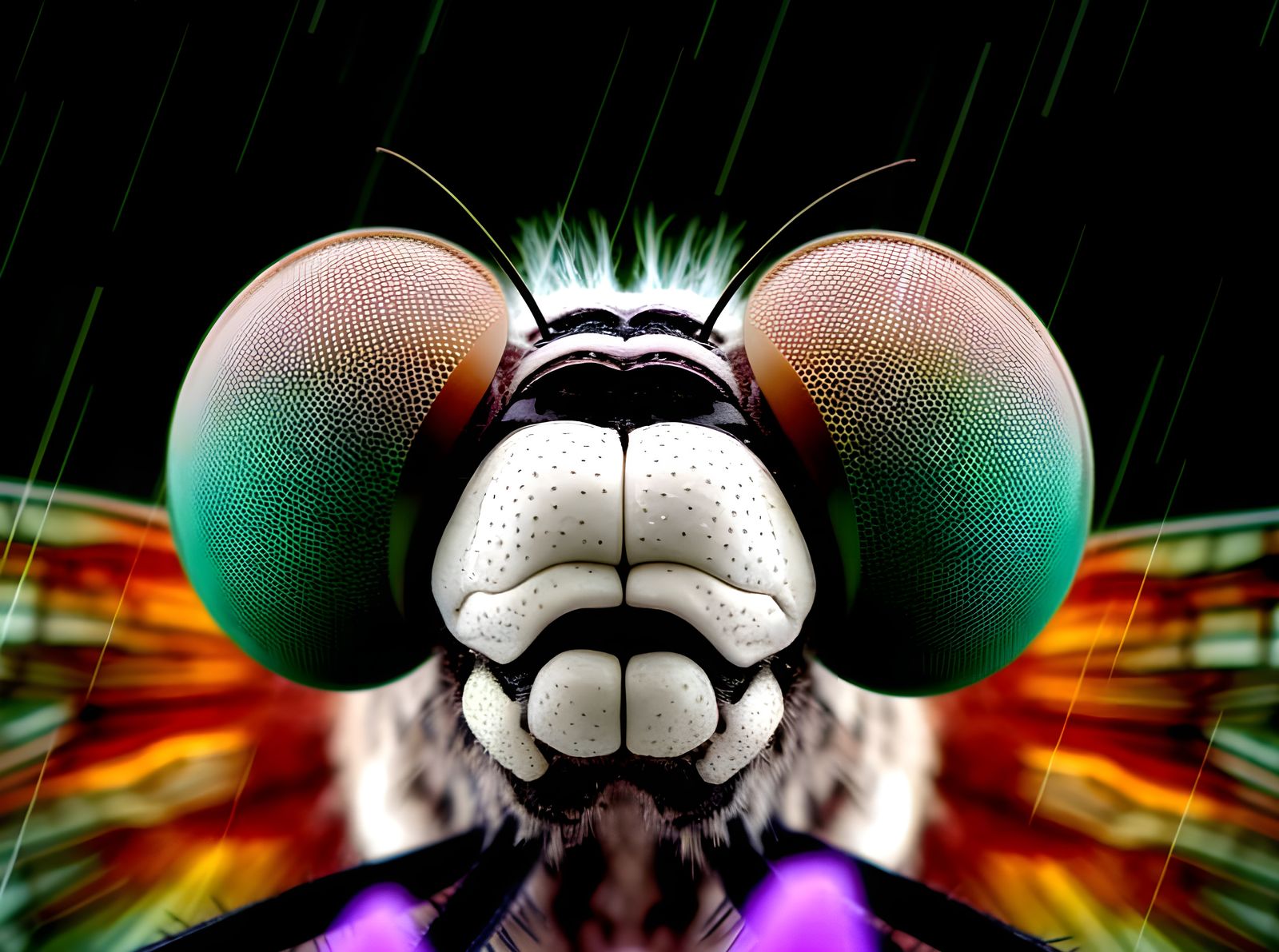 Compound Eyes of Dragonfly, Macro Photography  by @Jane77755