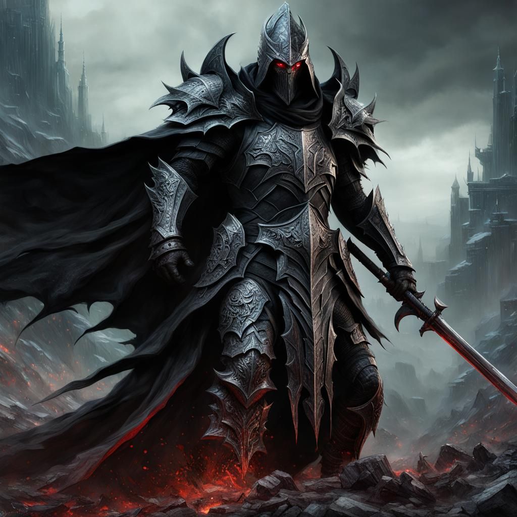 Insanely detailed photograph of a fierce nazgul demon wearing armor ...