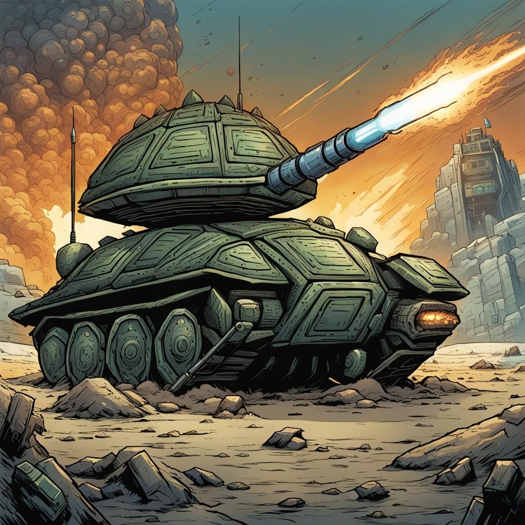 empty turtle shell with missile launchers