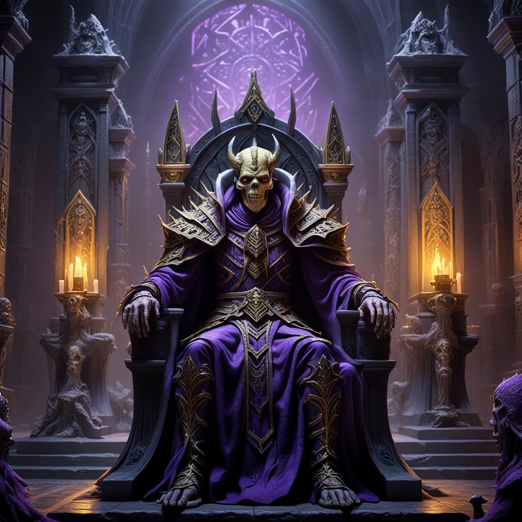 A lich on his Gothic throne