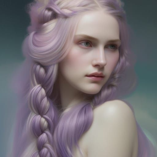 Ethereal Braided Portrait in Hyperdetailed Style