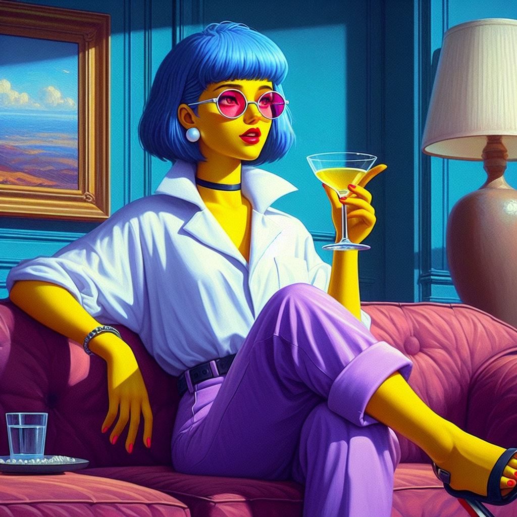 hajime sorayama retro 80s sci-fi futurism The Simpsons Luann...