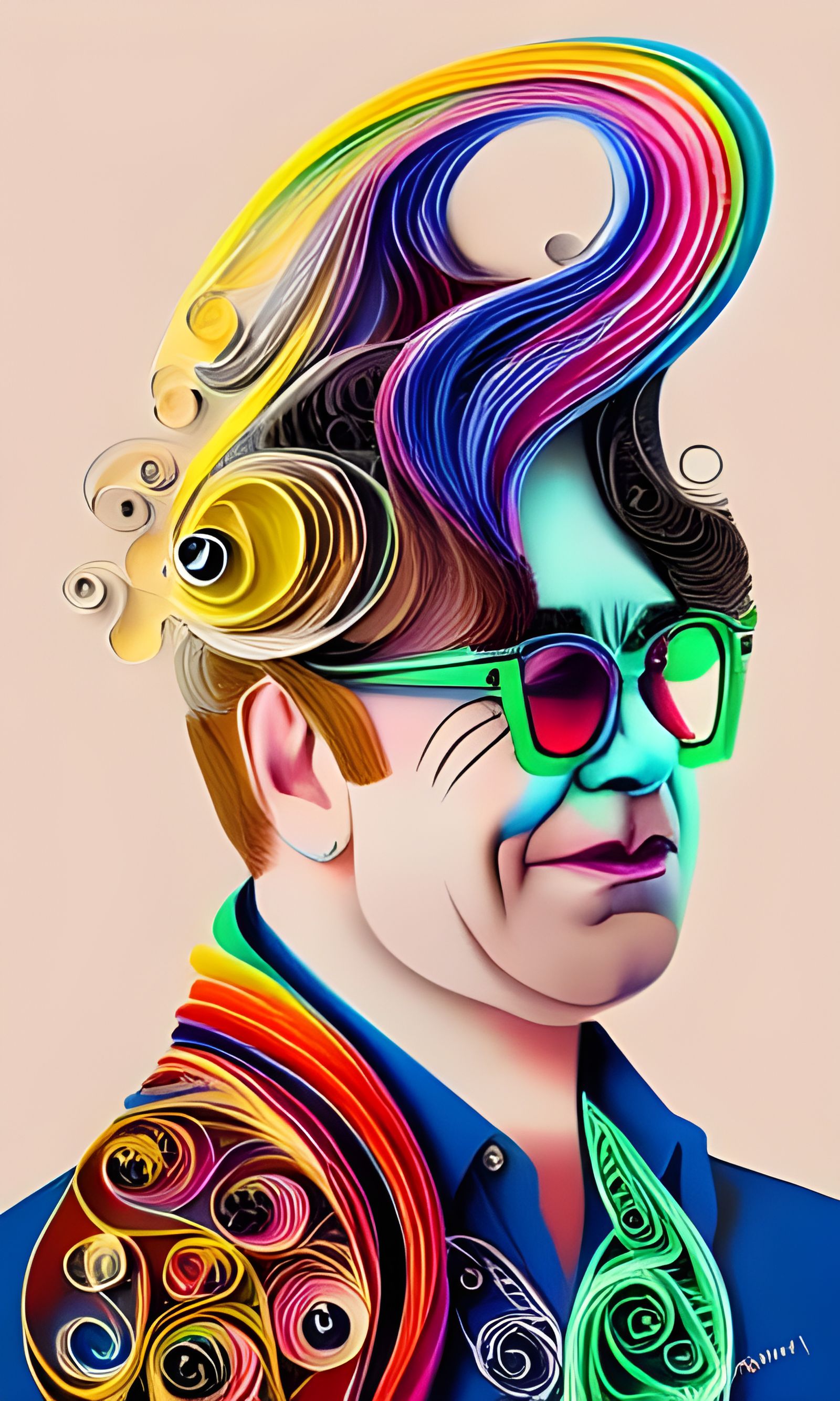 Elton John -  Fan Art how i see him  by @Artificial Intelligence Artist