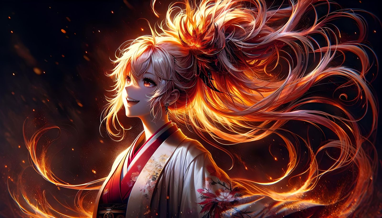 Flowing Fire Hair
