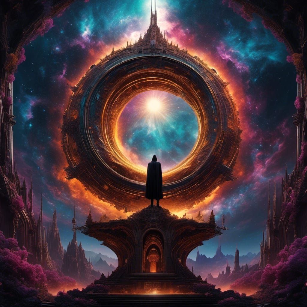 <lora:CortexFantasia:1.0> Epic intricate amazing celestial the one ring trophy suspended in swirling cosmic sauron nebula Epic cinematic bri...