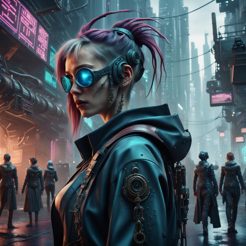 mysterious cyber punk people - AI Generated Artwork - NightCafe Creator