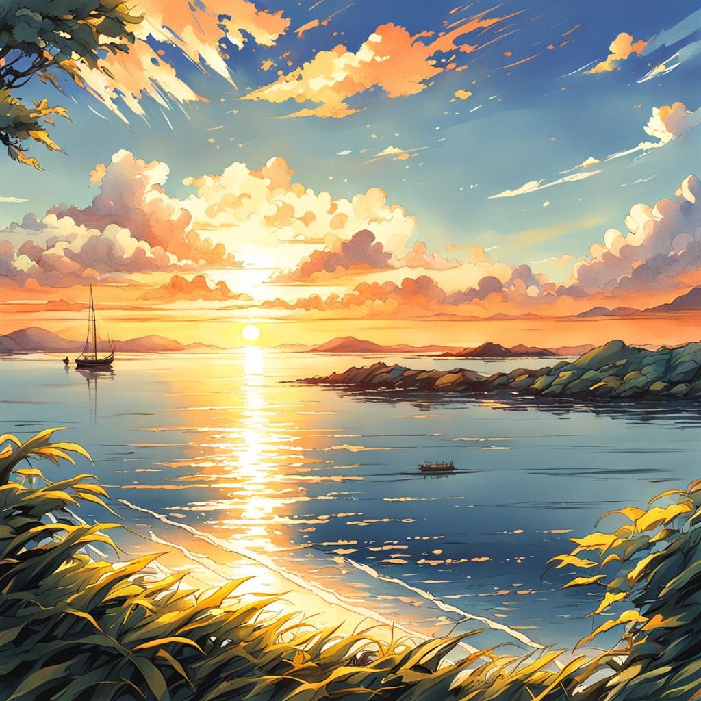 Sunset over the bay  by @My profile
