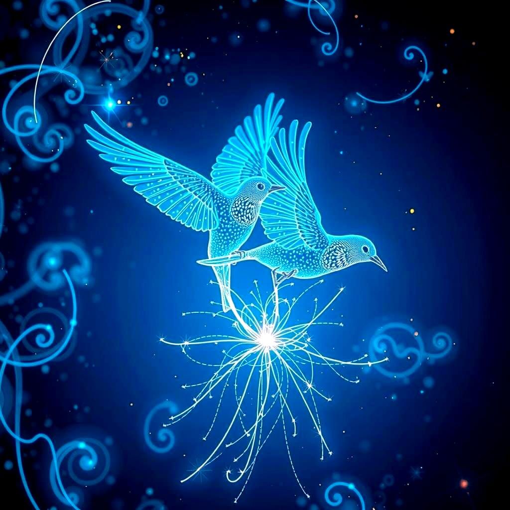 Electric blue birds