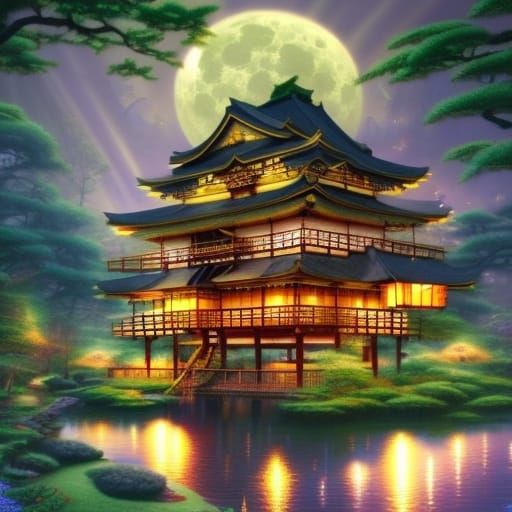 Supermoon in Japan  by @Mysterys Games