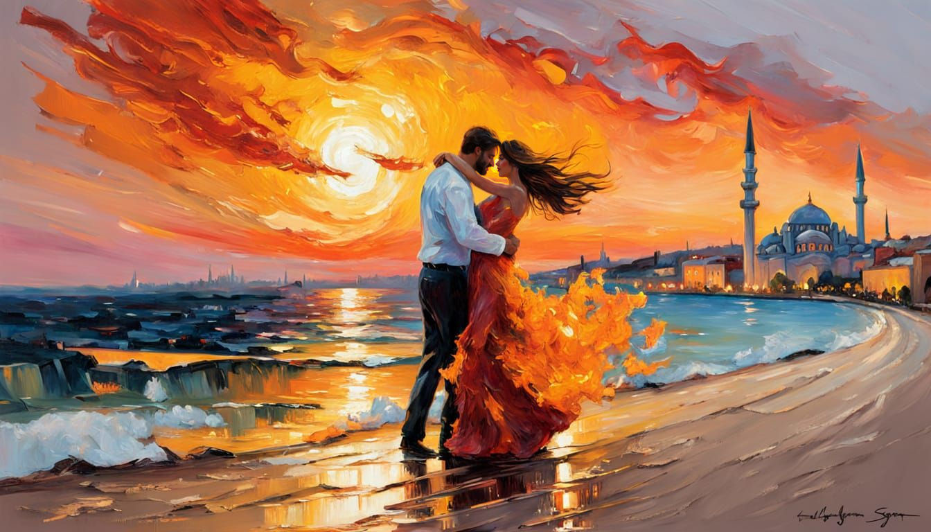 Lovers in Istanbul.  by @night fox