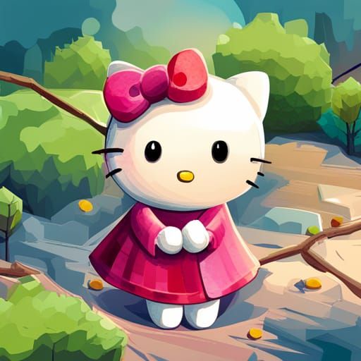 Hello Kitty cute fantasy art 