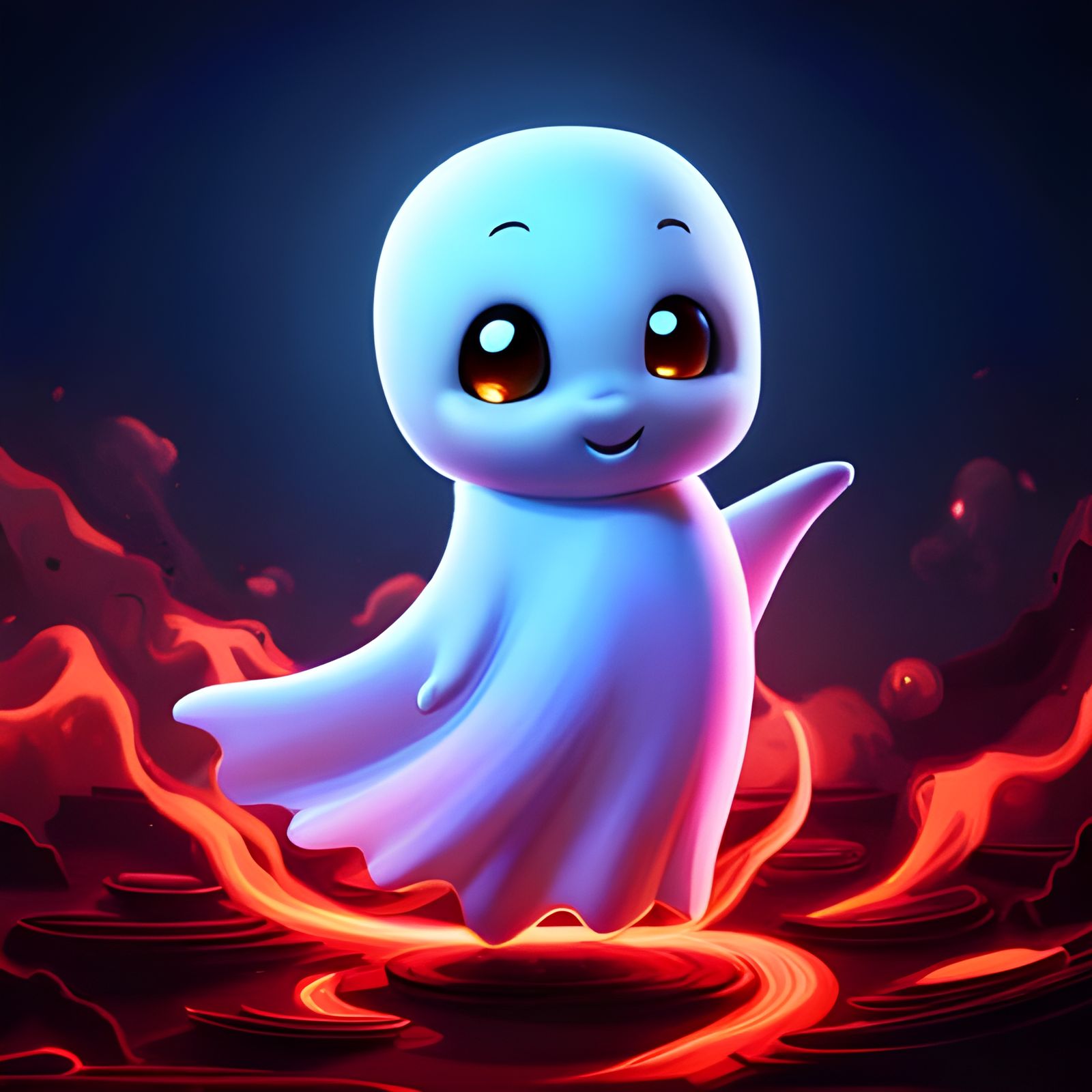 Cute baby ghost Casper  by @Persian Digital Art
