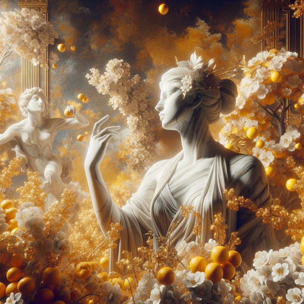 a woman of marble and oranges  by @AnaBP