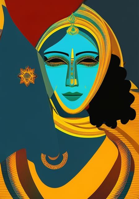 India culture artworks head and shoulders portrait, 8k resolution concept art portrait by Greg Rutkowski, Artgerm, WLOP, Alphonse Mucha dyn...