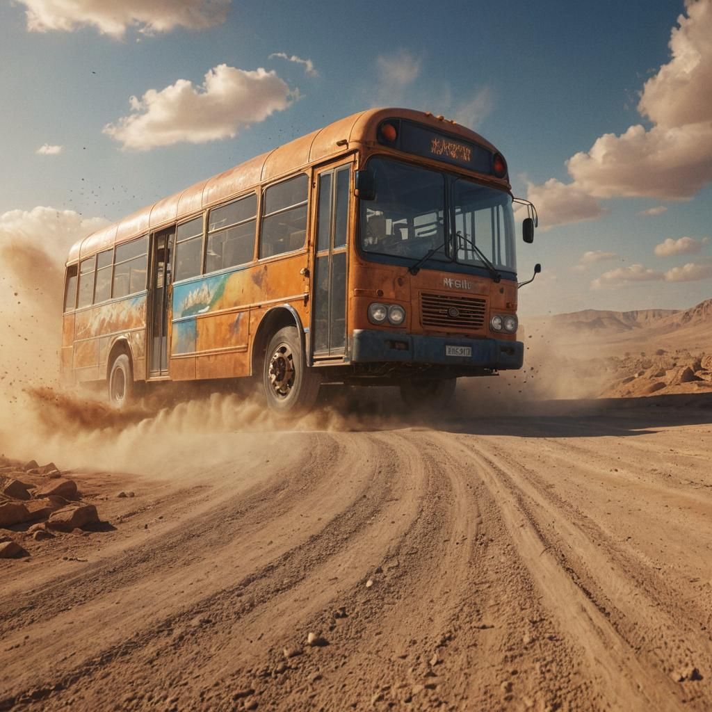 Fantasy Bus Concept Art in Hyper-Realistic Style