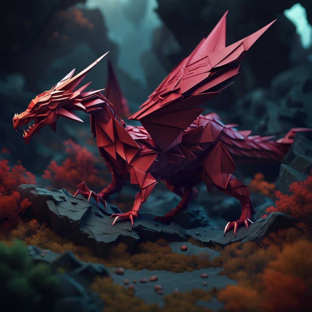 Origami dragon   by @ItsmeDIo