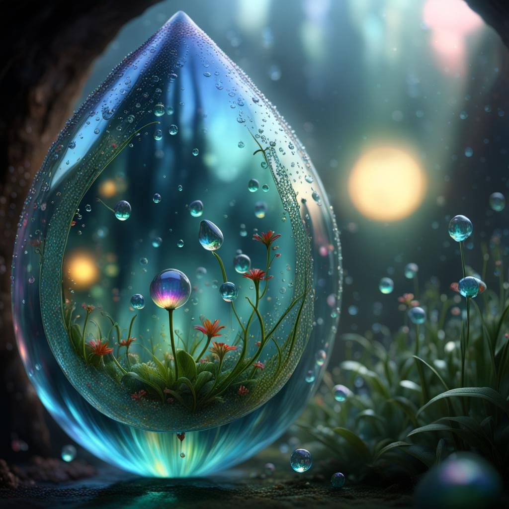 Inside a dew drop:  by @Bobbles52