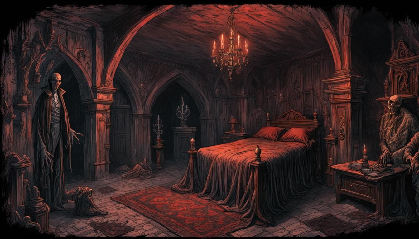 Vampire Bedroom - AI Generated Artwork - NightCafe Creator