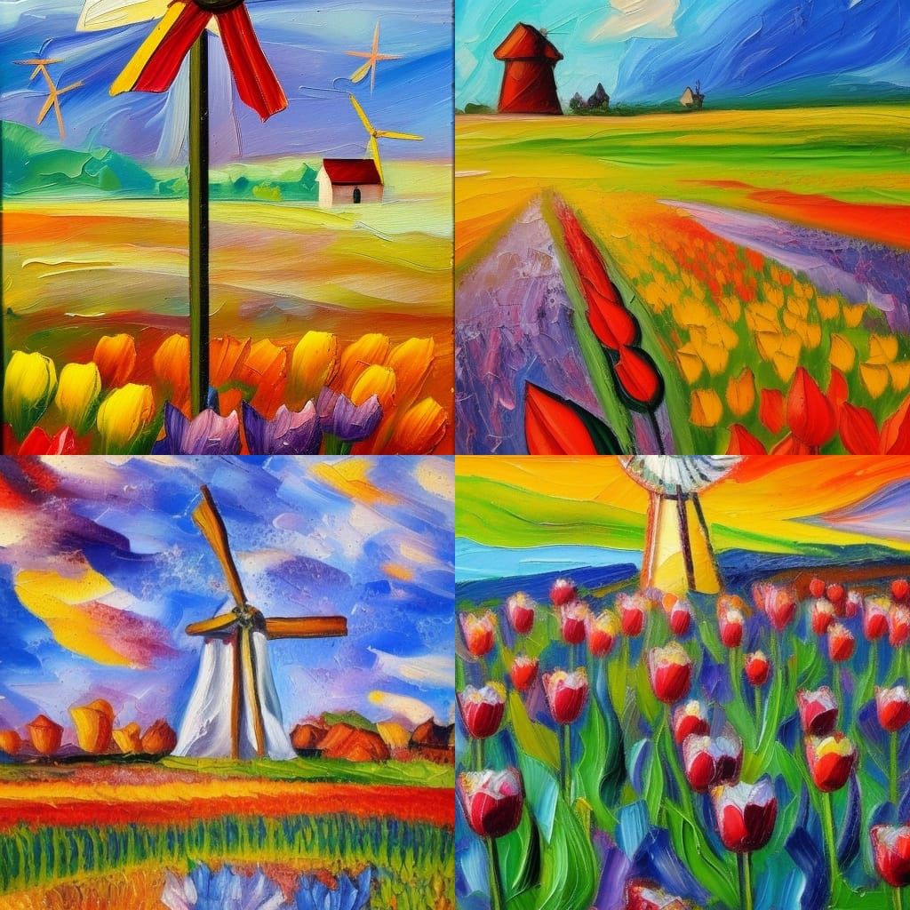 Tulips and windmill