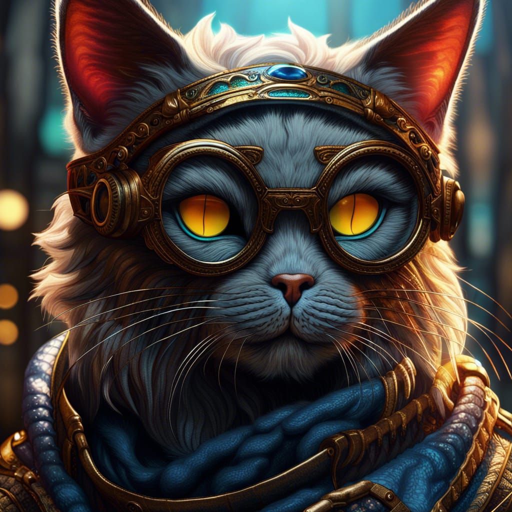 Cat with glasses  by @Eva