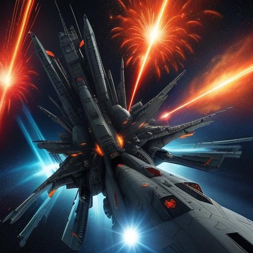 Spaceship Yamato in Space Battle: Space Opera Concept Art