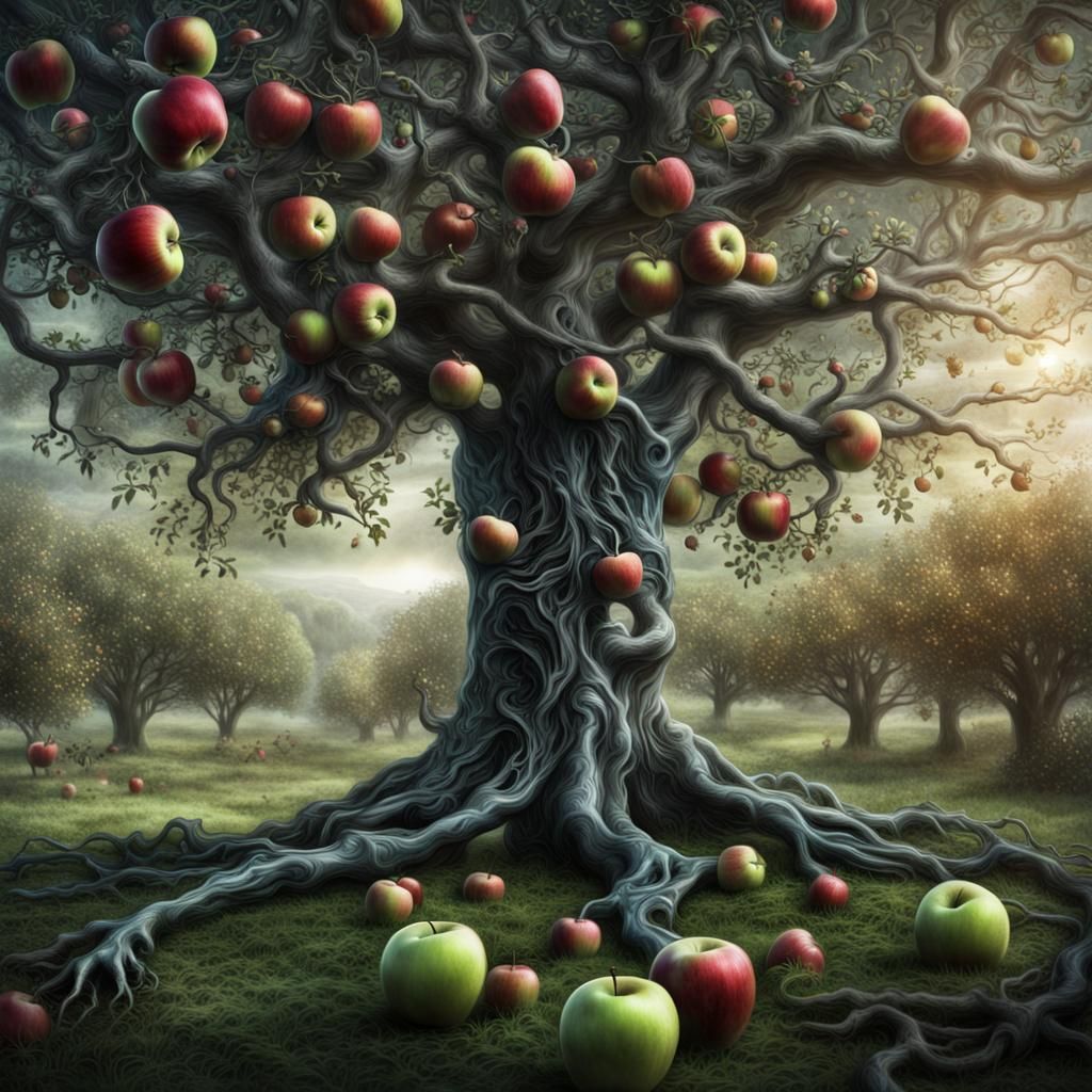 Apple Tree in Garden Eden AI Generated Artwork NightCafe Creator
