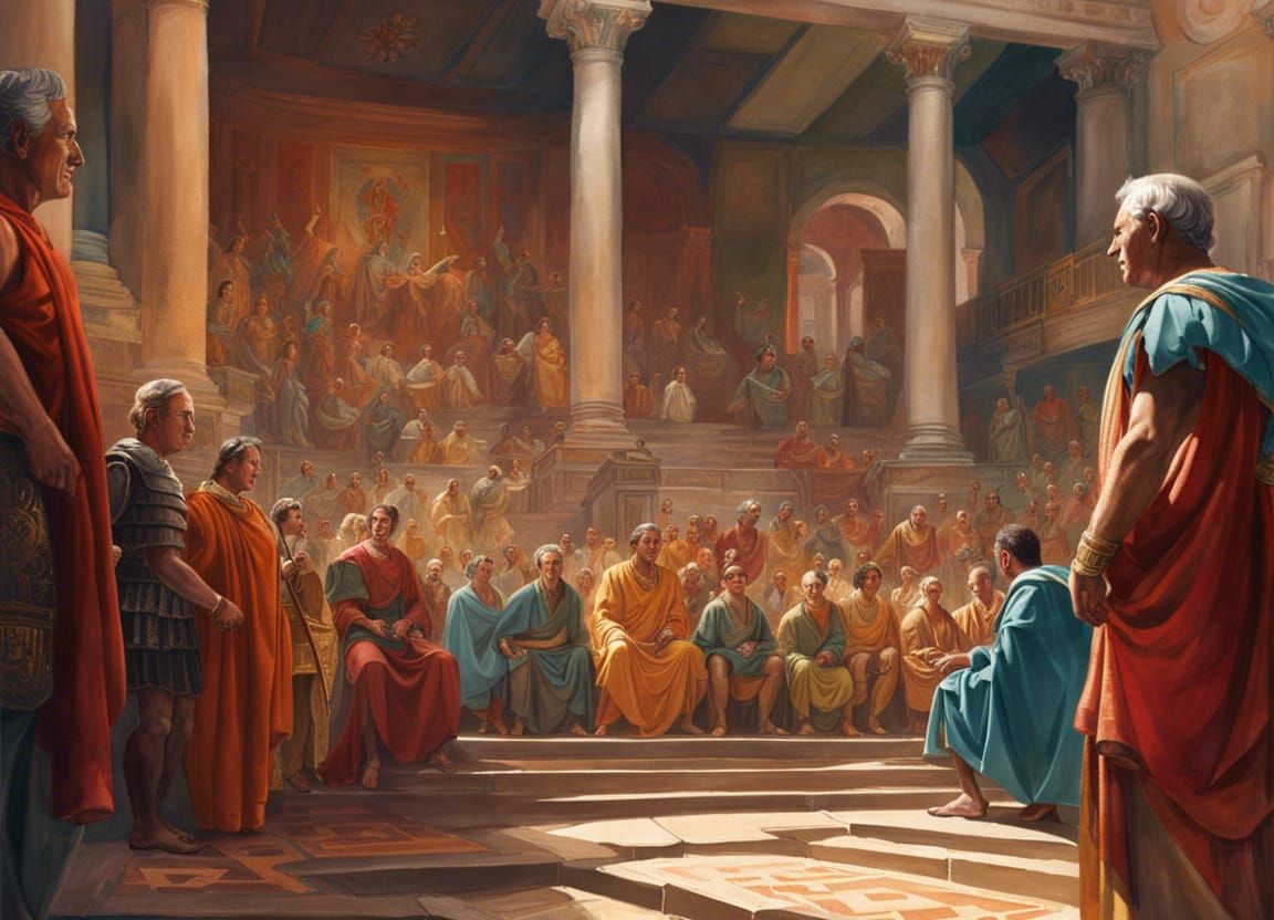 Debate in the Roman senate - AI Generated Artwork - NightCafe Creator