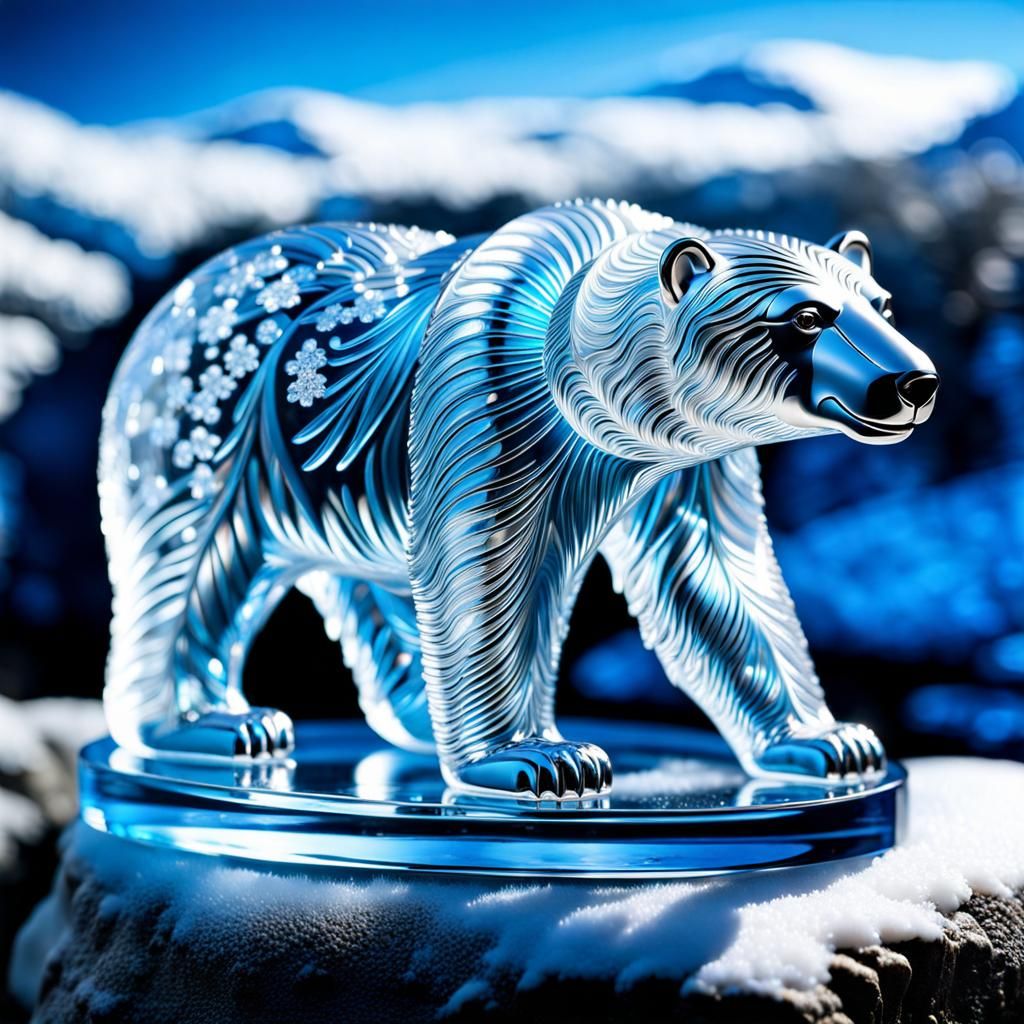 Crystal Glass Polar Bear - AI Generated Artwork - NightCafe Creator