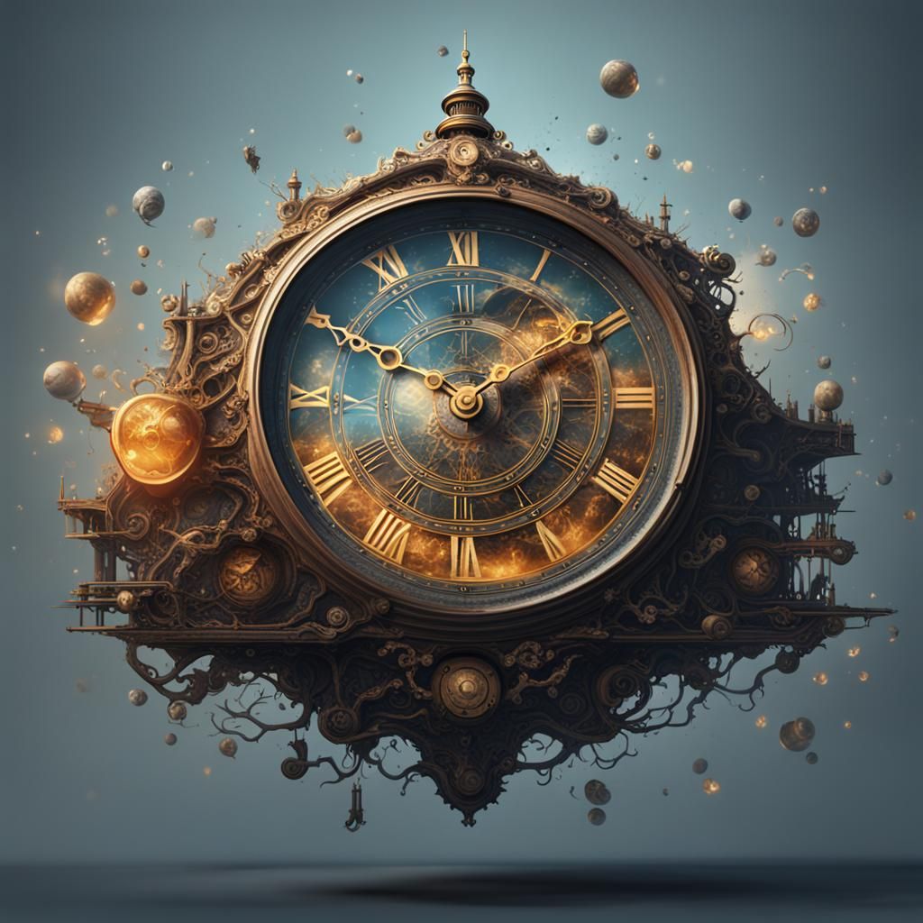 A distorted clock telling time  by @Star