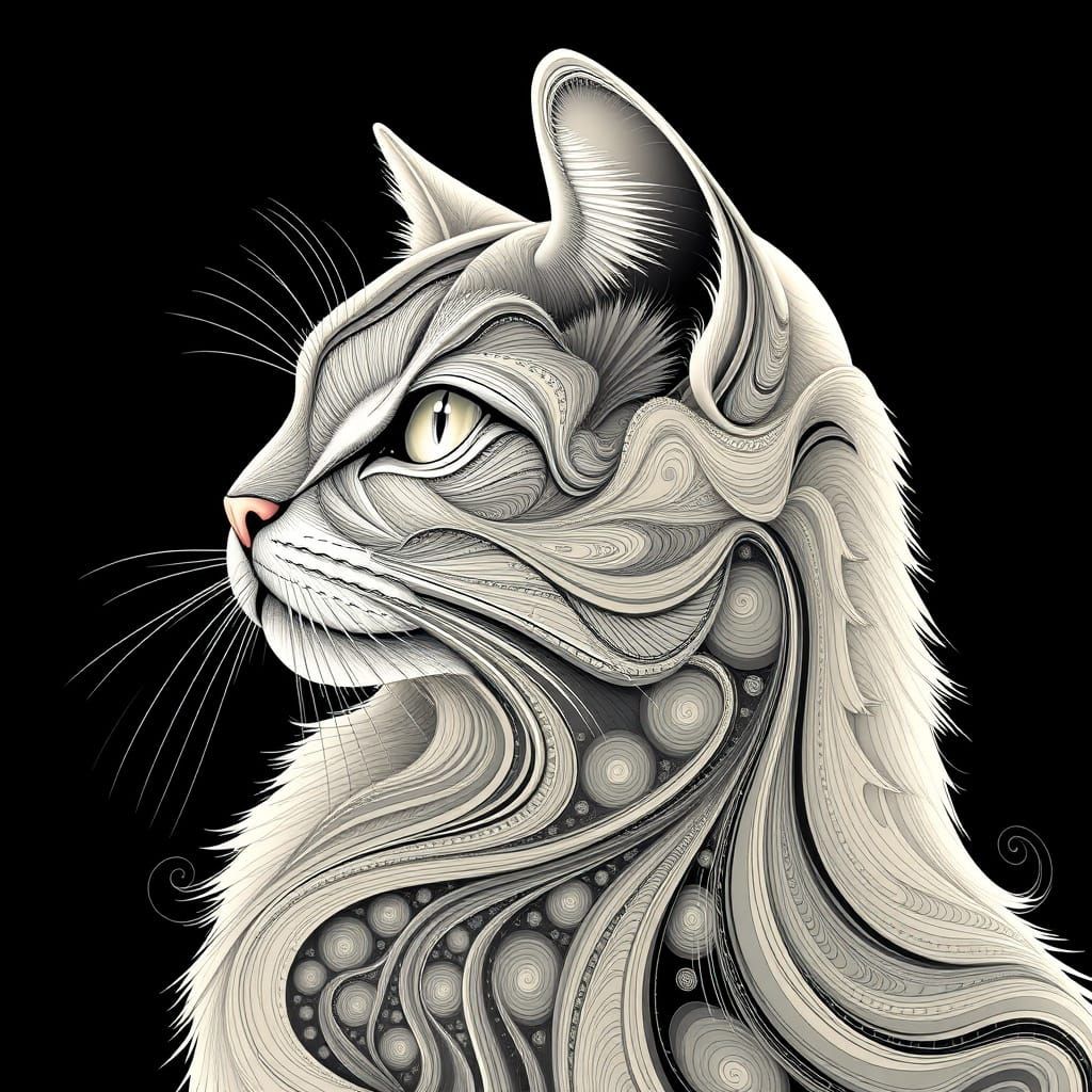 Abstract cat  by @Mila K