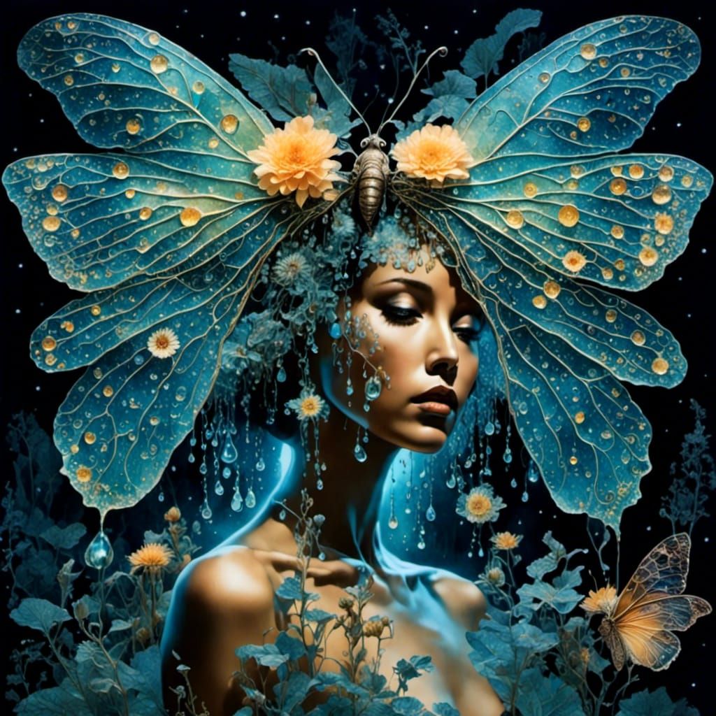 <lora:Xray:1.0> "bioluminescent polyvore center of the Fantasy Constellation Universe" double exposure collage art illustration, silhouette...