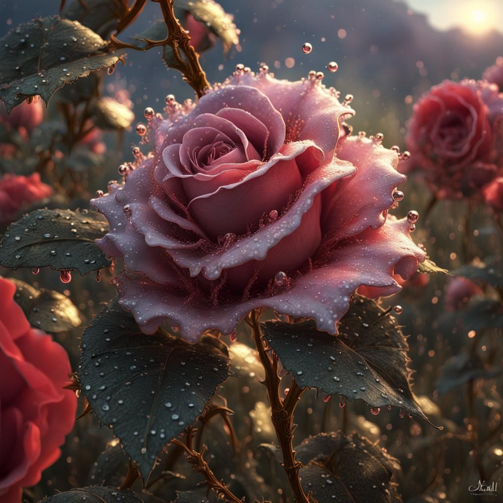 The beautiful and in great detail Rose of Sharon surrounded ...