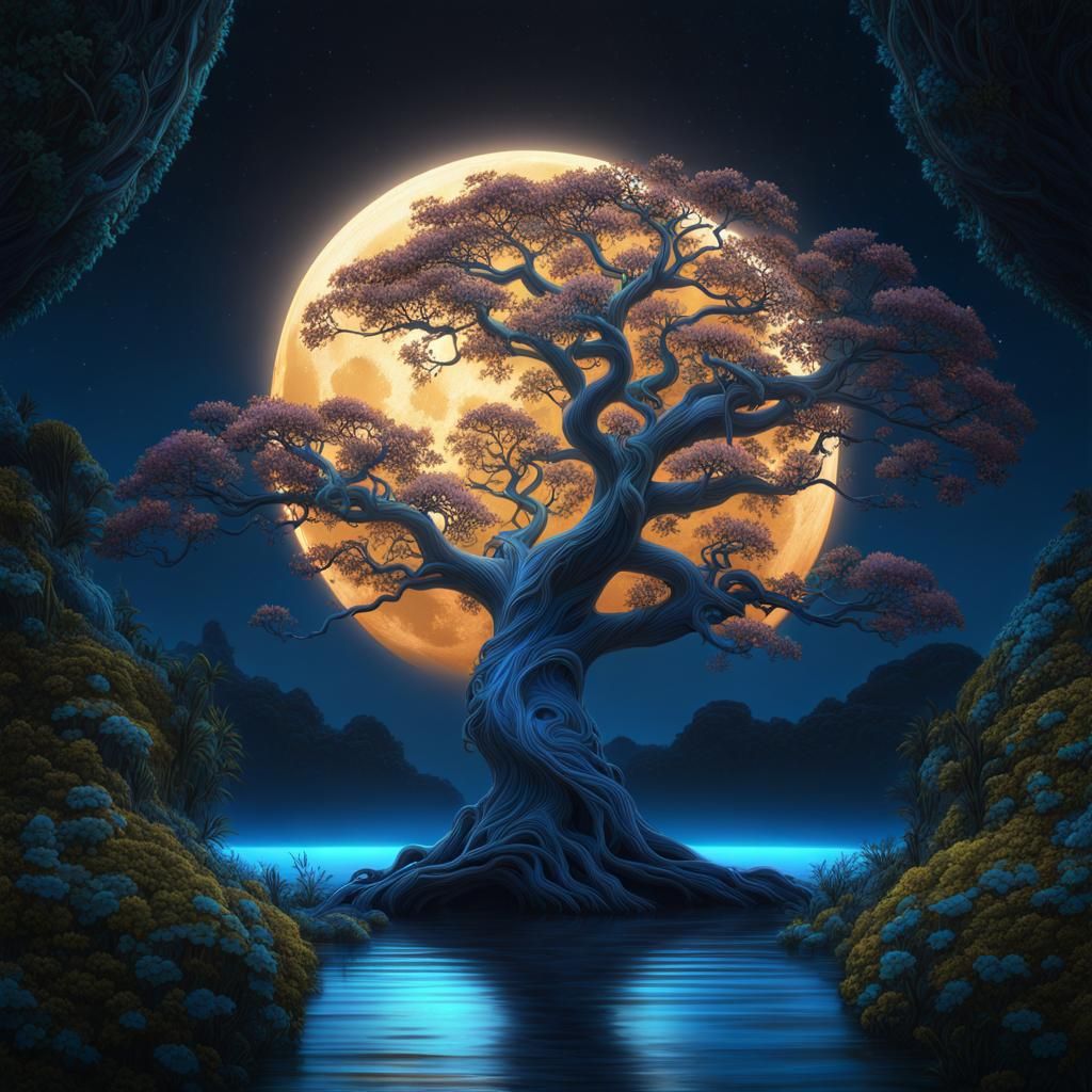 The little tree who loved the moon  by @Poodles and Puddles