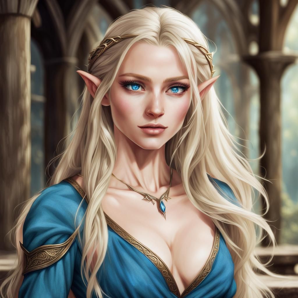 Beautiful Female Elf - Ai Generated Artwork - Nightcafe Creator