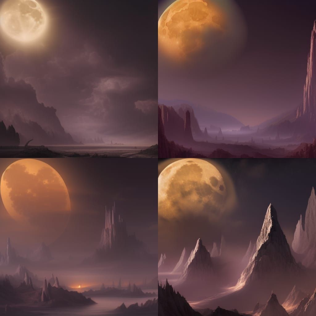 Midnight moon and stars
