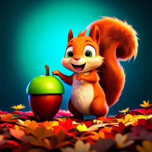 Happiest Squirrel in the World...He Found his Acorn!  by @Cricket